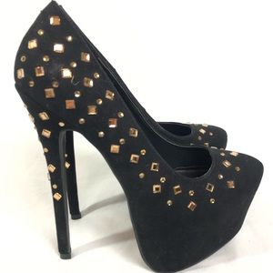 Scene by Sun platform heels Black Studded booties 6.5
